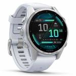 Garmin - Fenix 8 - 43 mm - silber - Sportuhr mit Band - Silikon - Whitestone - Handgelenk