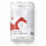 Magicvac - 2 Vakuumierfolienrollen mit Label 20 cm x 6 m