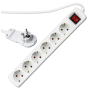 Rev - Steckdosenleiste 2m 6fach Flachstecker mit Schalter, wei