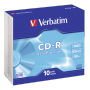 Verbatim - 1x10 Verbatim CD-R 80 700MB 52x Data Life Slim Case