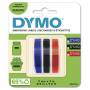 Dymo - 3x1 Dymo 3D Prgeband 9 mm x 3 m Plastik rot/blau/schwarz