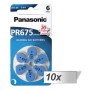 Panasonic - Panasonic PR675 - Battery 6 x PR44 Zinc Air 605 mAh (PR-675/6LB)