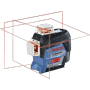 Bosch Powertools - Linienlaser GLL 3-80 C Professional, L-BOXX (blau/schwarz, mit roten Laserlinien, Li-Ionen Akku 2,0Ah)