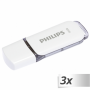 Philips - USB 2.0 3-Pack 32GB Snow Edition Shadow Grey