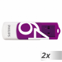 Philips - USB 2.0 2-Pack 64GB Vivid Edition Magic Purple