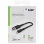 Belkin - Lightning Lade/Sync Kabel 15cm, ummantelt, mfi zert, schw.