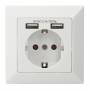 Digitus Professional - DIGITUS Unterputz Steckdose 250V + 2 x USB A, wei