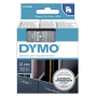 Dymo - D1 Schriftband 12 mm x 7 m wei auf transparent 45020