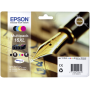 Epson - 16XL Multipack - 4er-Pack - Gre XL - Schwarz, Gelb, Cyan, Magenta - Original - Tintenpatrone - fr WorkForce W [EURO-Version]
