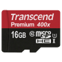 Transcend - 16 GB Transcend SDHC UHS1 带适配器的 SD microSD 卡