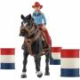 Schleich - Farm World 42576 Barrel Racing with Cowgirl