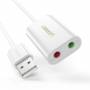 Ugreen - USB-A To 3.5mm External Stereo Sound Adapter White 15cm