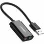 Ugreen - USB-A to 3.5 mm external stereo sound adapter black 15 cm