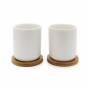 Bredemeijer - 1x2 Bredemeijer Teetassen Set wei 200ml Bambus Unters. 142013