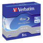  "Verbatim-1x5 Verbatim BD-R Blu-Ray 50GB 6x Speed, white blue Jewel Case-Verbatim-Hardware/Electronic"
