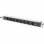 Digitus - 19 Steckdosenleiste mit Aluminiumprofil, 8-fach, 1HE