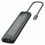 Conceptronic Adapter-hub Usb-c->hdmi / usb-c / 3.0 / sd / tf / rj45 Gr - CONCEPTRONIC 底座 USB-C->HDMI、GbE、USB-C+ 3.0、SD、60wpd0.15M g