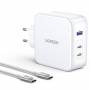 Ugreen - Nexode USB-A+2*USB-C 140W GaN Fast Charger+USB-C Cable wht
