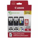 Canon - PG-560XL x2/CL-561XL Photo Value Pack - Glnzend - 3er-Pack - Hohe Ergiebigkeit - Schwarz, Farbe (Cyan, Magenta, Gelb) - or [EURO-Version]
