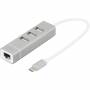 Digitus - DIGITUS USB Adapter USB2.0/C -> RJ45 Ethernet+3-Port-Hub wei