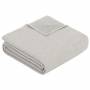 Ibena - Uni Struktur Decke silber Charlotte GOTS, 140x200cm