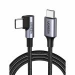 Ugreen - USB-C to Angled USB2.0-C Round Cable 1m Gray Black