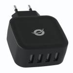Conceptronic Ladegert 4port 25w Eu, 5v / 5a, Schwarz 2