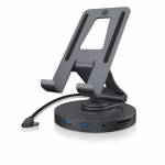 Icy Box - Drehbarer Stnder fr Tablet und Smartphone mit DockingStation (IB-TH100-DK) [DE-Version, German Keyboard]
