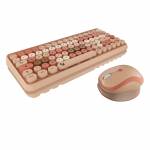 Keysonic - Mouse keyboard set, mini keyboard, round keys, multicolor sand/ creamfabig (KSKM-5200M-RF (DE)) [DE version, German keyboard]