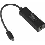 Vision - Vision TC-USBCETH/BL - Network Adapter - USB-C 3.1 - Gigabit Ethernet x 1 - Black
