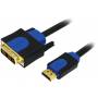 Logilink - HDMI-DVI-Kabel Anschl. 18+1pin St/St 5.00m sw 1.4