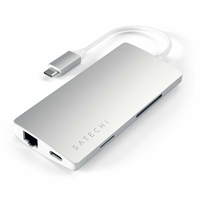 Satechi - Satechi ST-TCMA2S laptop dock/port replicator USB 3.2 Gen 1 (3.1 Gen 1) Type-C Silver 
