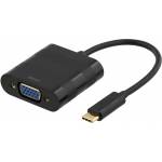 Deltaco - USBC-VGA Videokabel-Adapter USB Typ-C VGA (D-Sub) Schwarz (USBC-VGA)