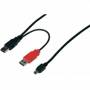 Tecline - USB Y-Kabel, 2x USB St. A / 1x USB 5pol Mini St. B Zur besseren Spannungsversorgung z. B. von Festplattengehusen (62100045