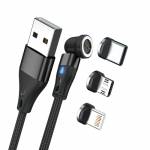 Realpower - RealPower Magnetic cable 3 Amp,2m,schwarz mit Adaptern