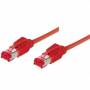 Tecline - Patchkabel S/FTP, PiMF, Cat 6, rot, 3.0 m halogenfrei, mit Draka-Kabel und Hirosesteckern TM21 (bisherige Bezeichnung S/STP) (71