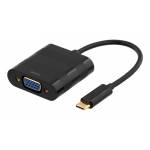 Deltaco - USBC-1098 Videokabel-Adapter 0,1 m USB Typ-C VGA (D-Sub) Schwarz (USBC-1098)