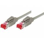 Tecline - Patchkabel S/FTP, PiMF, Cat 6, grau, 1,0 m Halogenfrei, mit Leoni-Kabel und Hirosesteckern TM21 (bisherige Bezeichnung S/STP) (7