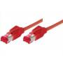 Tecline - Patchkabel S/FTP, PiMF, Cat 6, rot, 2,0 m Halogenfrei, mit Leoni-Kabel und Hirosesteckern TM21 (bisherige Bezeichnung S/STP) (73