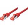 Tecline - Patchkabel S-STP (PIMF), Cat 6, rot, 3.0 m Patchkabel mit besonders schmalem Knickschutz (71503R)