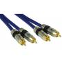 Inline - InLine Premium - Audiokabel - RCA (M) - RCA (M) - 2,0m - doppelt abgeschirmtes Koaxialkabel - Blau (89702P)
