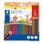 Staedtler - Noris colour crayon, 20 + 4 cardboard box hexagonal, striped design, ergonomic soft surface, - 1 piece (185 C2