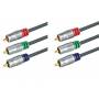 Tecline - Professional Videokabel, High Quality, vergoldet, 3x Cinch St./3x Cinch St., 1,0 m Hochwertiges Videokabel zum Verbinden von Ger