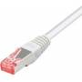 Tecline - Patchkabel S-STP (PIMF), Cat 6, wei, 7,5 m Patchkabel mit besonders schmalem Knickschutz (71507W)