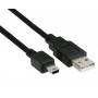 Inline -  USB 2.0 Mini-Kabel, Stecker A an Mini-B Stecker (5pol.), schwarz, 2m (33107)