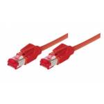Tecline - Patchkabel S/FTP, PiMF, Cat 6, rot, 0,3 m halogenfrei, mit Draka-Kabel und Hirosesteckern TM21 (718003R)