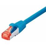 Tecline - Patchkabel S-STP (PIMF), Cat 6, blau, 0,25 m Patchkabel mit besonders schmalem Knickschutz (715003B)