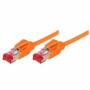 Tecline - Patchkabel S/FTP, PiMF, Cat 6, orange, 1,0 m halogenfrei, mit Draka-Kabel und Hirosesteckern TM21 (71801A)