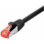 Tecline - Patchkabel S-STP (PIMF), Cat 6, schwarz, 0,25 m Patchkabel mit besonders schmalem Knickschutz (715003S)