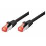 Tecline - Patchkabel S-STP (PIMF), Cat 6, schwarz, 1,0 m Patchkabel mit besonders schmalem Knickschutz (71501S)